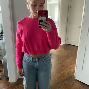 ZARA pink cropped sweater